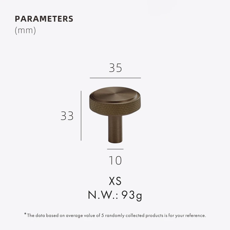 Ручки для шкафов Dooroom латунные круглые