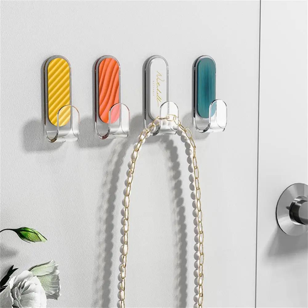 

Strong Adhesive Kitchen Storage Hooks Waterproof Adhesive Simple Four-color Mixed Hole-free Rack Environmental Protection Simple