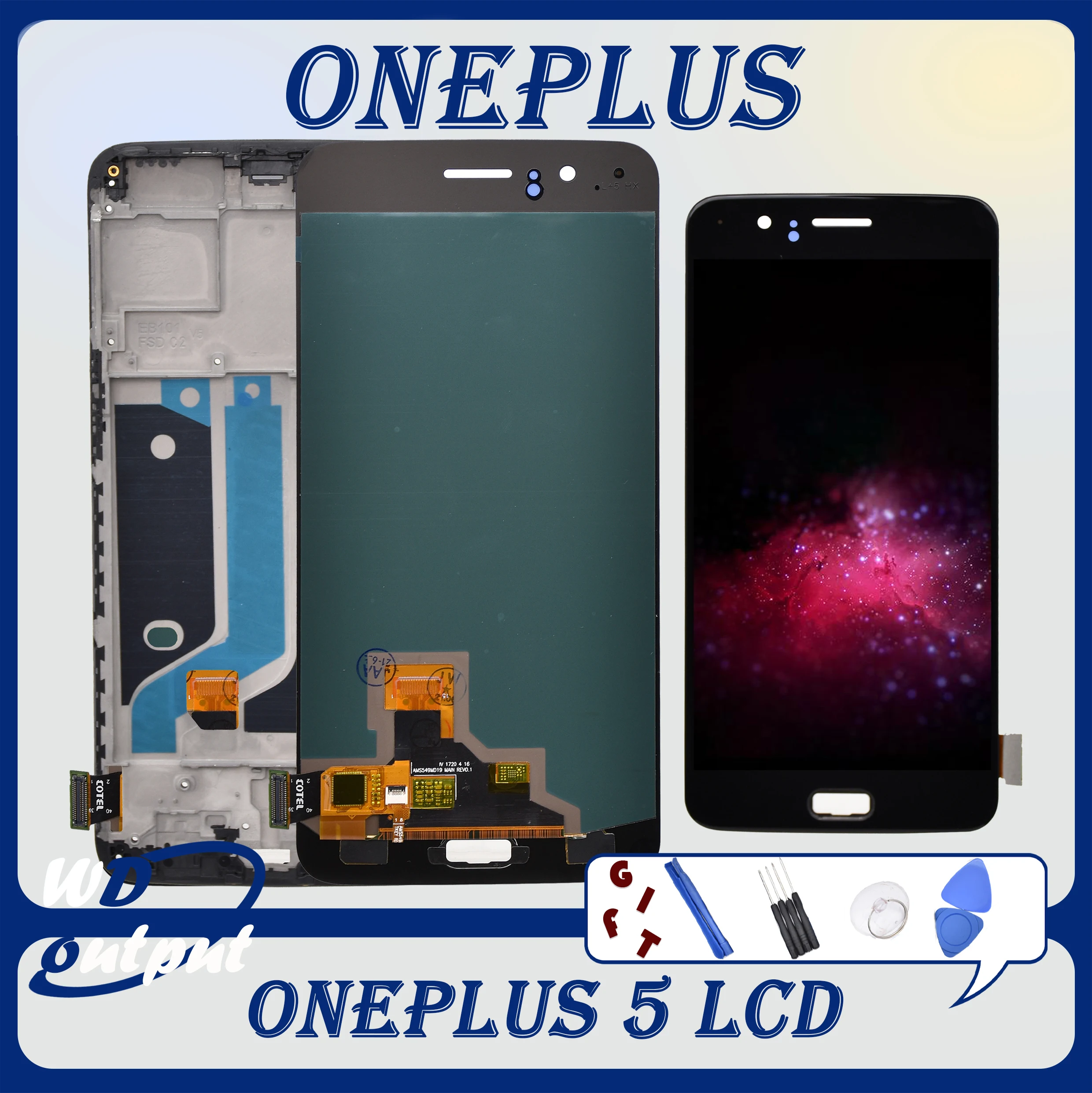 

Super AMOLED 5,5 "для Oneplus 5, ЖК-дисплей для Oneplus 5 A5000 с заменой рамки
