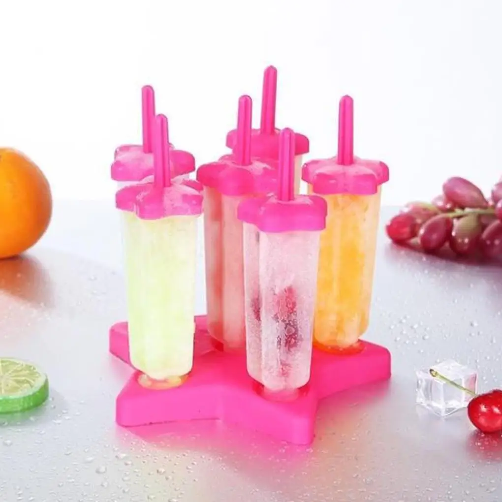 

Ice Cream Popsicle Molds Cooking Tools Star Shaped Reusable DIY Frozen Ice Cream Pop Baking Moulds Ice Making Tool