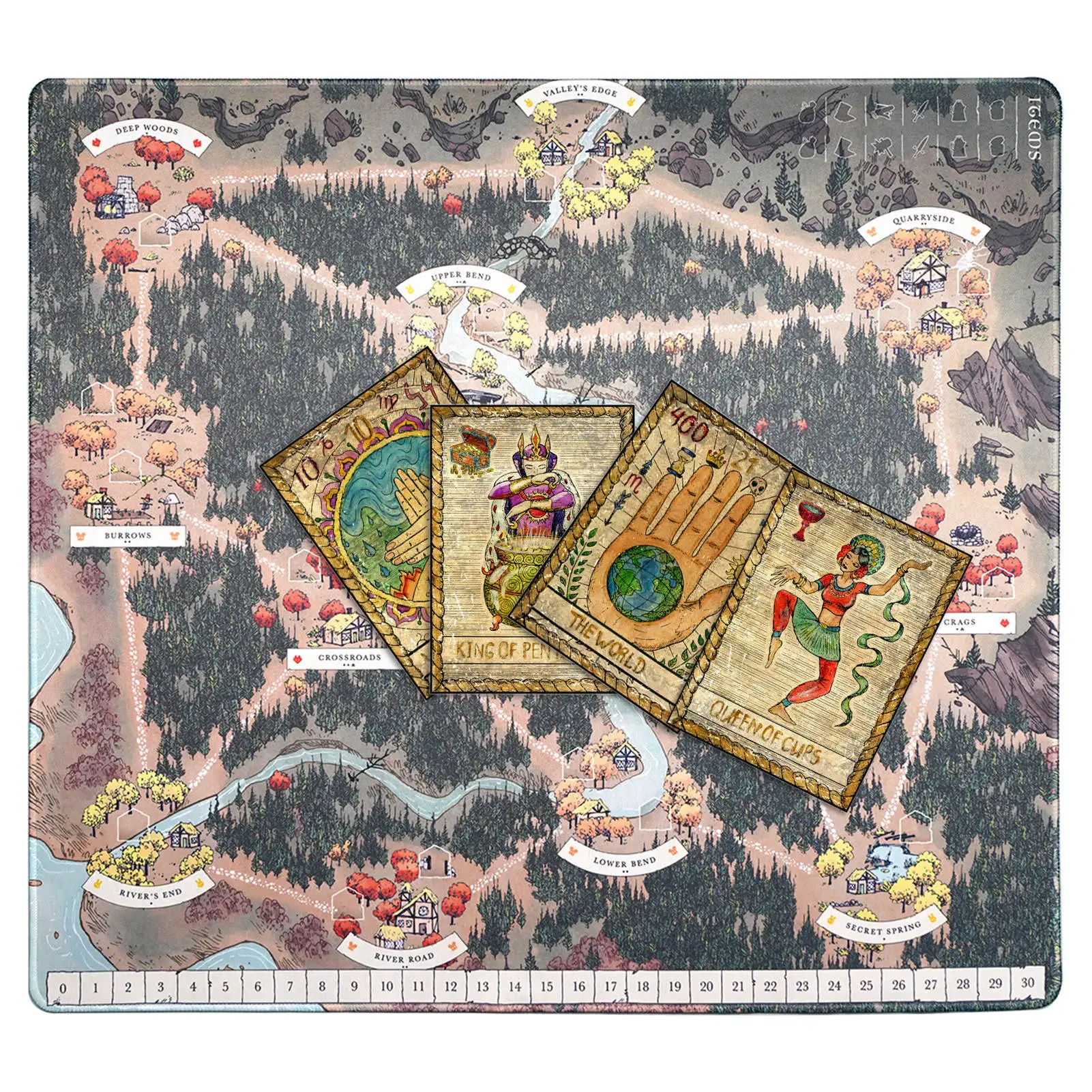 

King Of The Jungle Battlefield Game Mat Embroidered Constellation Divination Special Game Tablecloth Tarot Mat Tablecloth