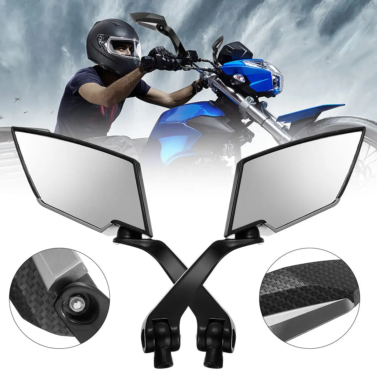 

Зеркало мотоциклетное боковое, 8/10 мм, для Suzuki, Honda, Yamaha, Kawasaki