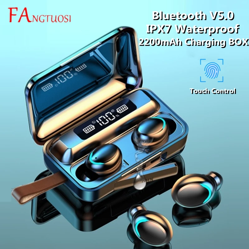 

09 9D TWS Bluetooth 5.0 Earphones 2200mAh Charging Box Wireless Headphone Stereo Sports Waterproof Earbuds Headsets With Mic