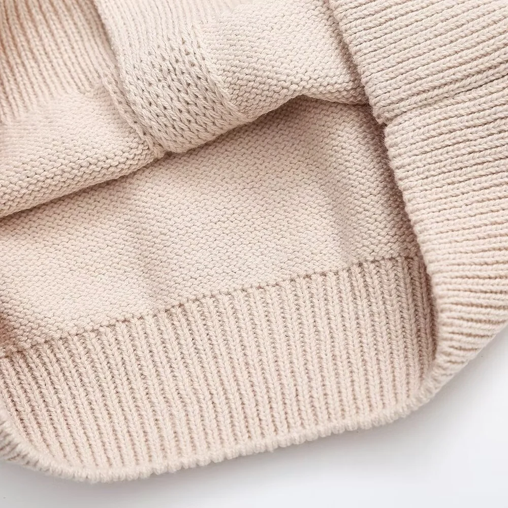 Женский вязаный кардиган с коротким рукавом бусинами