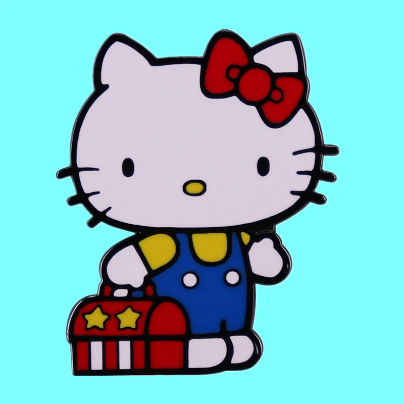 

Cute Animal Kitten Brooch Creative Cat Handbag Metal Enamel Badge Fashion Lapel Backpack Cartoon Pin Jewelry Accessories Gifts