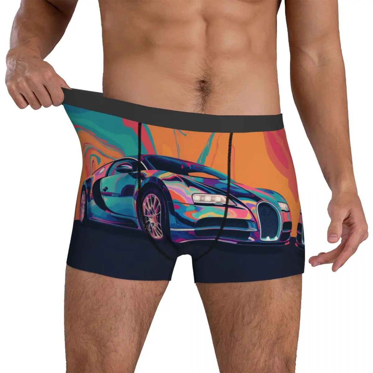 

Super Sports Car Underwear Neo Fauvism Cover Art Printing Boxershorts Trenky Man Underpants Sexy Shorts Briefs Gift Idea
