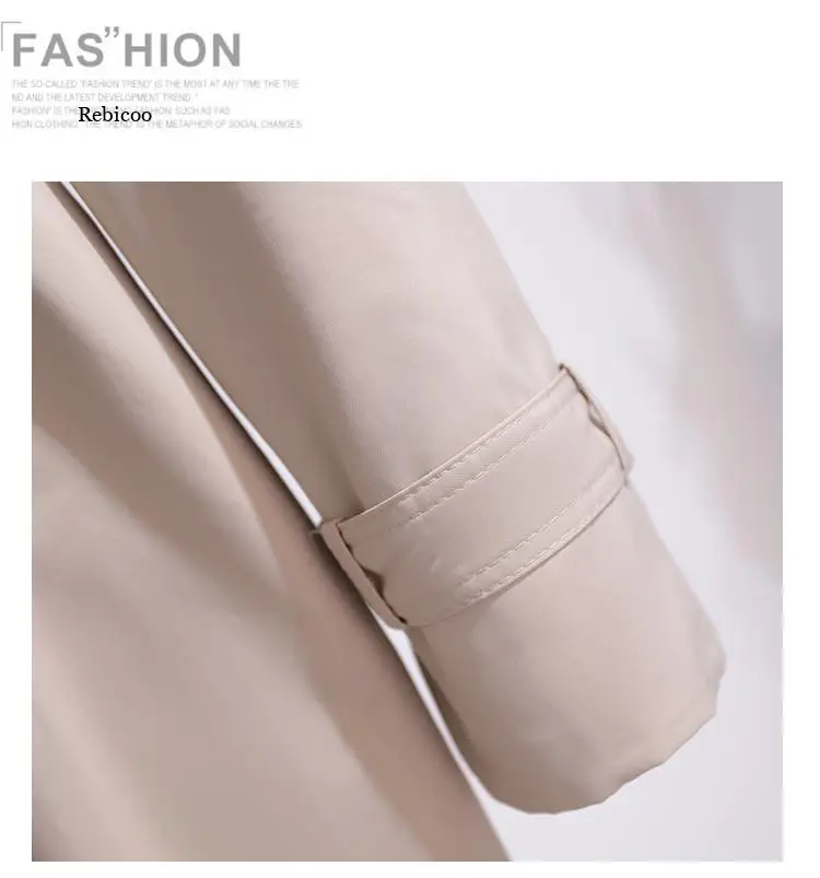 Женский Осенний длинный Тренч двубортная облегающая женская верхняя одежда