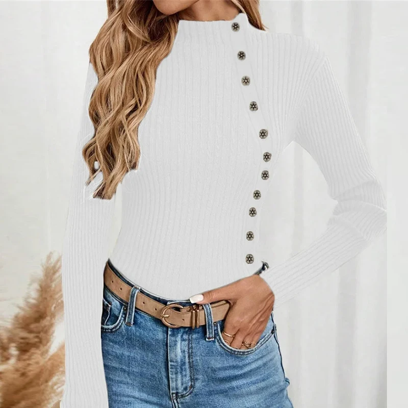 Осенне-зимний свитер с высоким воротником женские элегантные мягкие удобные