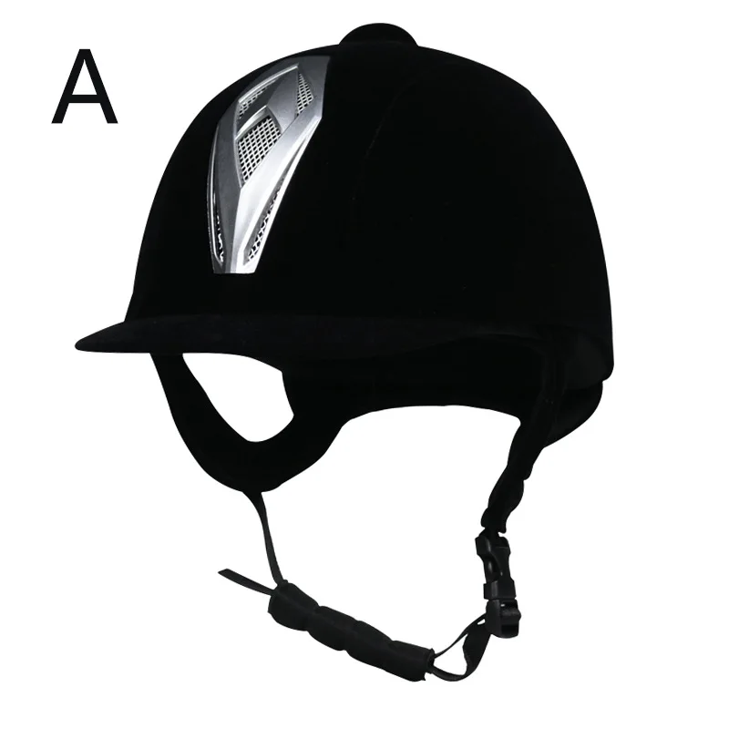 

Horse Riding Helmet Horse Equipment Cycling Helmet Protection Cap Equestrian Helmet Unisex Classic Velvet 54-62cm Adjustable