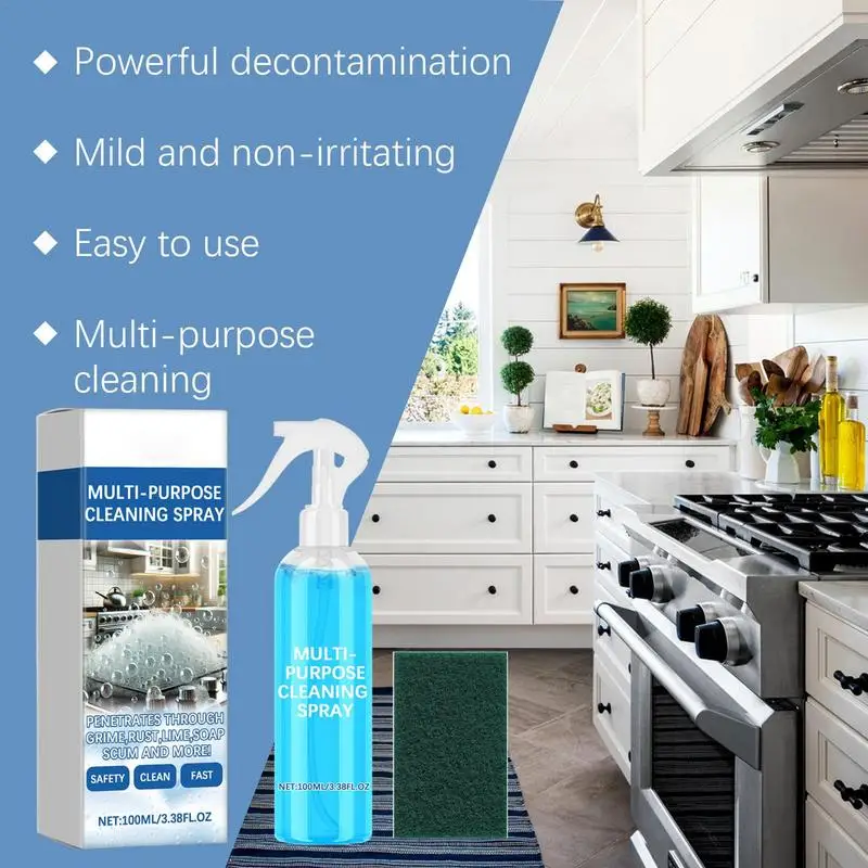 Многофункциональный кухонный пенный очиститель 100 мл быстродействующий спрей