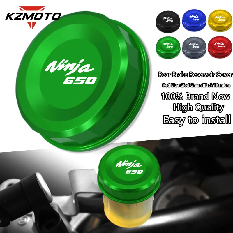 

Motorcycle For Kawasaki NINJA650 Ninja 650 2017-2022 Modified CNC Aluminium Rear Brake Fluid Cylinder Master Reservoir Cover Cap