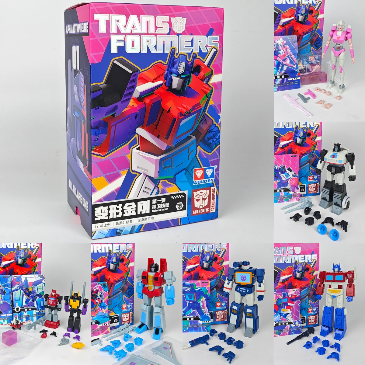 Фото Трансформеры AULDEY AAE Optimus Prime Arcee Sunstorm Starscream Soundwave Jazz Cliff Jumper Kickback Laserbeak Модель игрушки №1