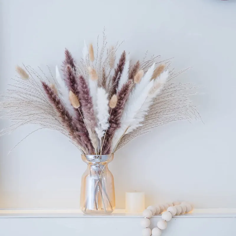 

40pcs Dried Flowers Natural Pampas Grass Bouquet Fleur Sechee Naturelle Flores Artificial Flowers Mariage Decoration Home Decor