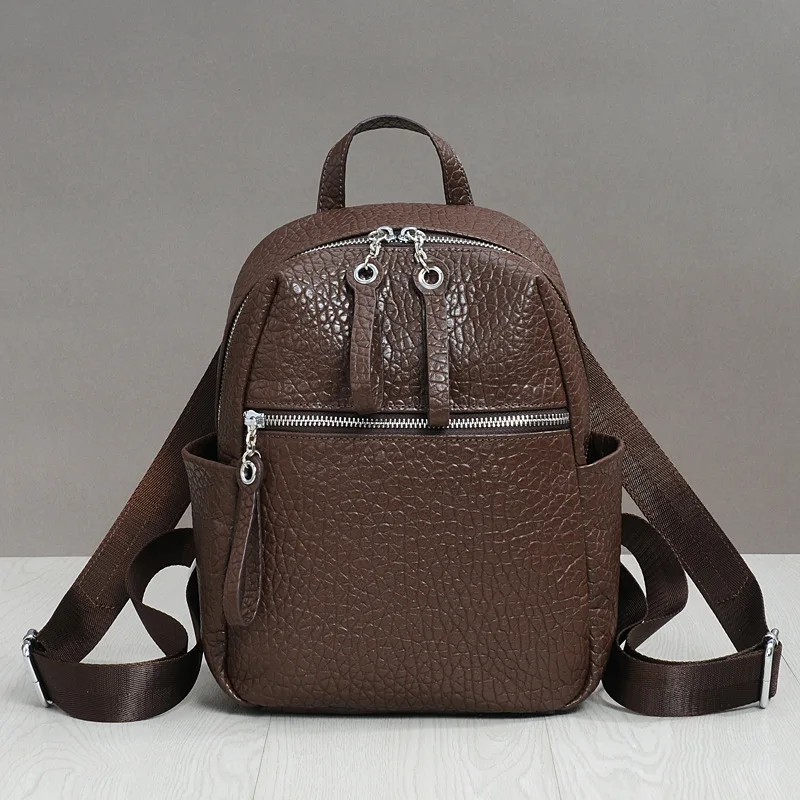 

Кожаный рюкзак, Женский Стильный Простой и универсальный рюкзак из мягкой воловьей кожи, рюкзаки для девочек-подростков, школьный рюкзак