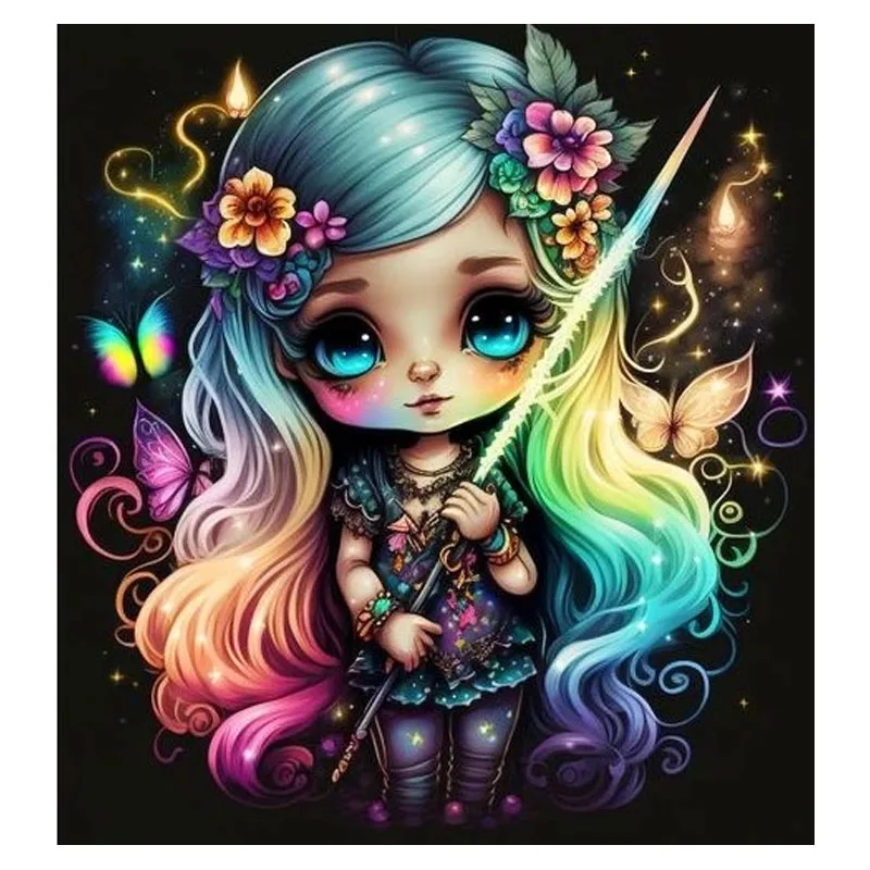 

Sunature AB Diamond Painting Art Full Square Round Drills Girl Diamond Painting Kits (5-10 AB Colors)