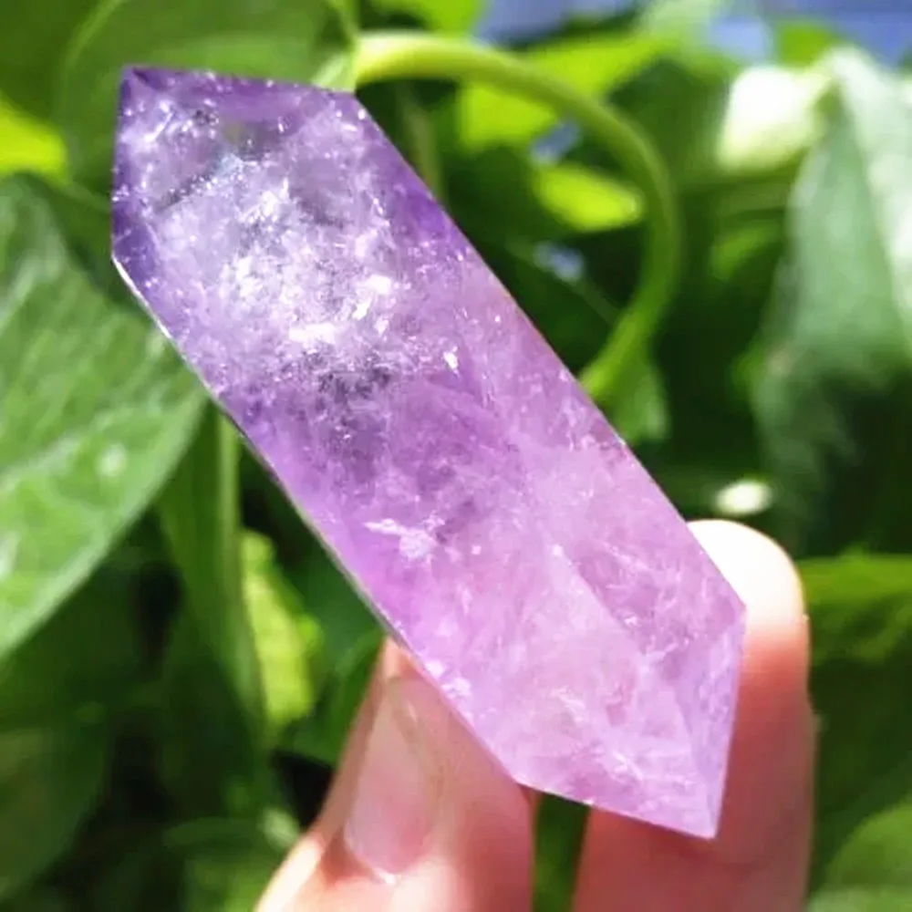 120 г 2 шт. натуральный аметист кварц кристалл палочка точечное Исцеление