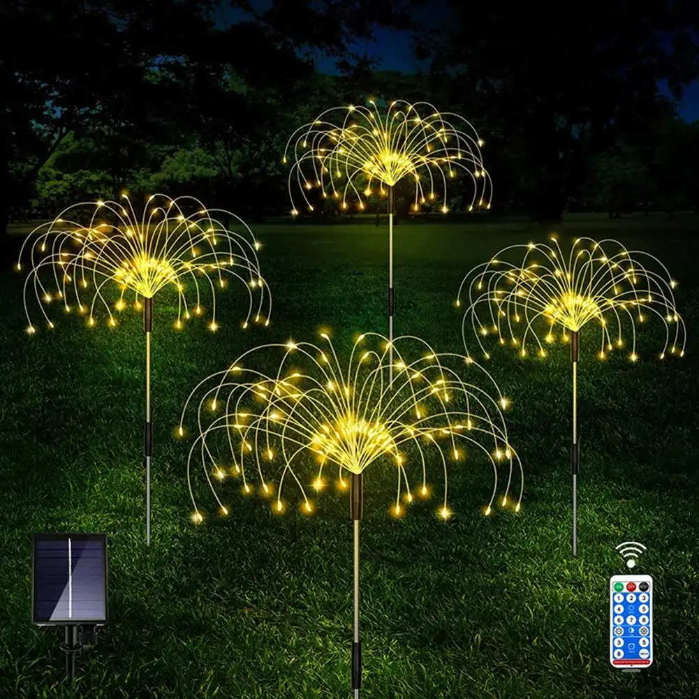 

Dandelion Led Solar Fireworks Light Ip65 Waterproof Landscape Lights For Outdoor Garden Courtyard Decor