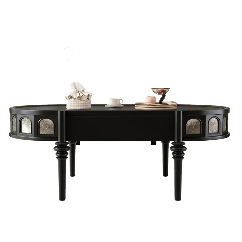 Черный журнальный столик для хранения вещей Уникальный деревянный