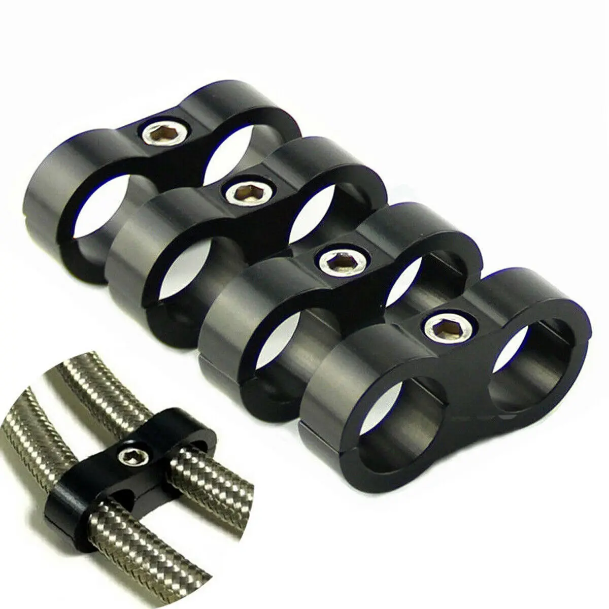 Модификация автомобиля, двойное отверстие, AN4, AN8, AN10, зажим для масляной трубы, топливный водяной шланг, трубный сепаратор, Стандартный Алюминиевый зажим, фитинг