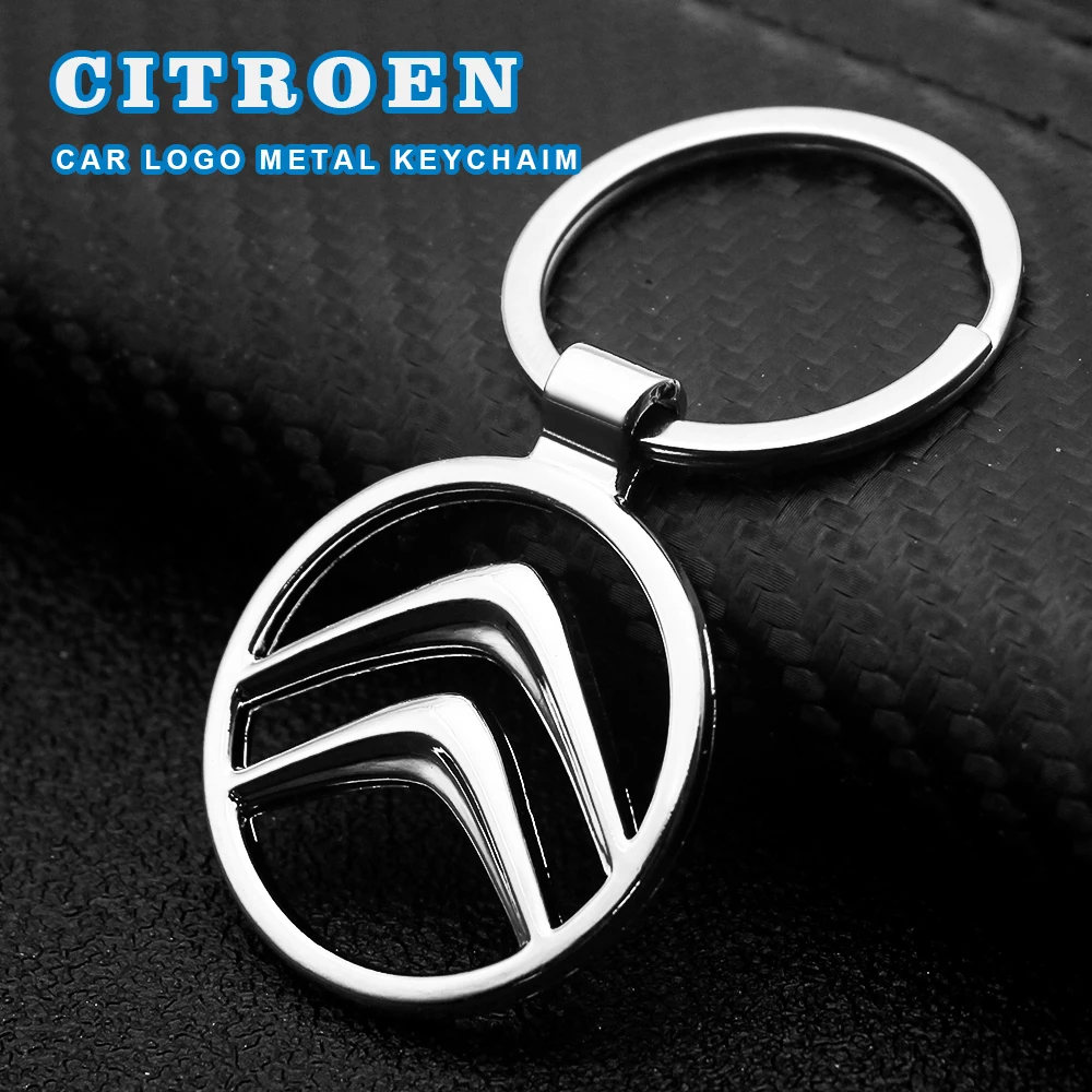 

Car Key Chain Chrome-Plated Silver Car Logo Convenient Car Parts Hollow For Citroen C4 C3 C5 C1 C2 Berlingo Celysee Cactus Picas