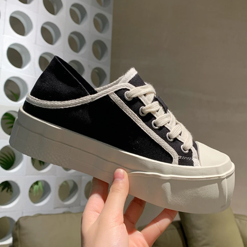 

Thick Soled Canvas Shoes for Women In Spring 2023, New Two In One Casual Sports Shoes, Versatile Board Shoes