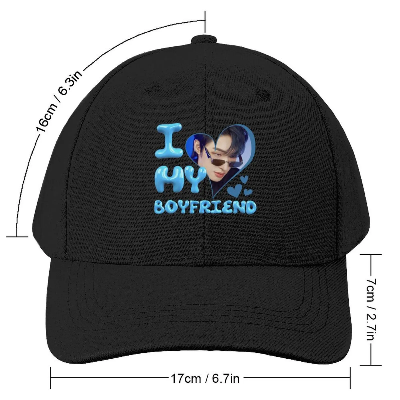 I Love My Boyfriend Mingi ATEEZ Kpop Baseball Cap Hat Beach birthday Women's Outlet 2024 Men's