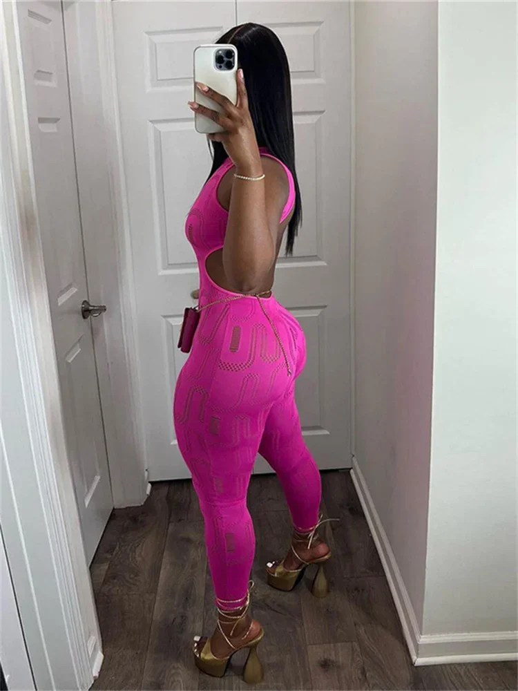 Simenual однотонная женская клубная одежда сексуальные комбинезоны без рукавов с