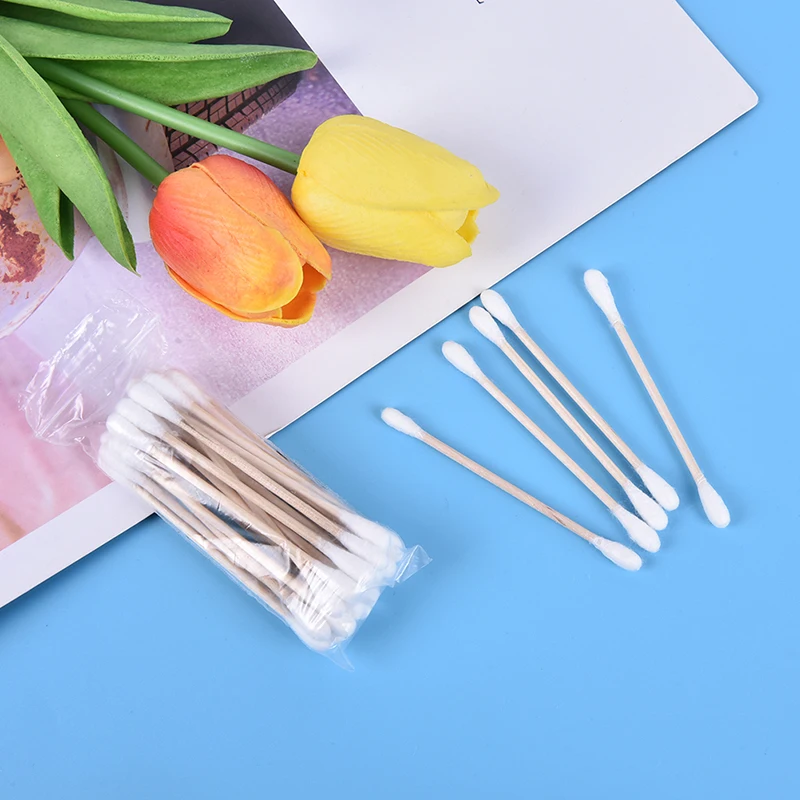 

100pcs Double Head Cotton Swab Women Makeup Double Head Cotton Buds Wood Nose Ears Cleaning Health Care Tools
