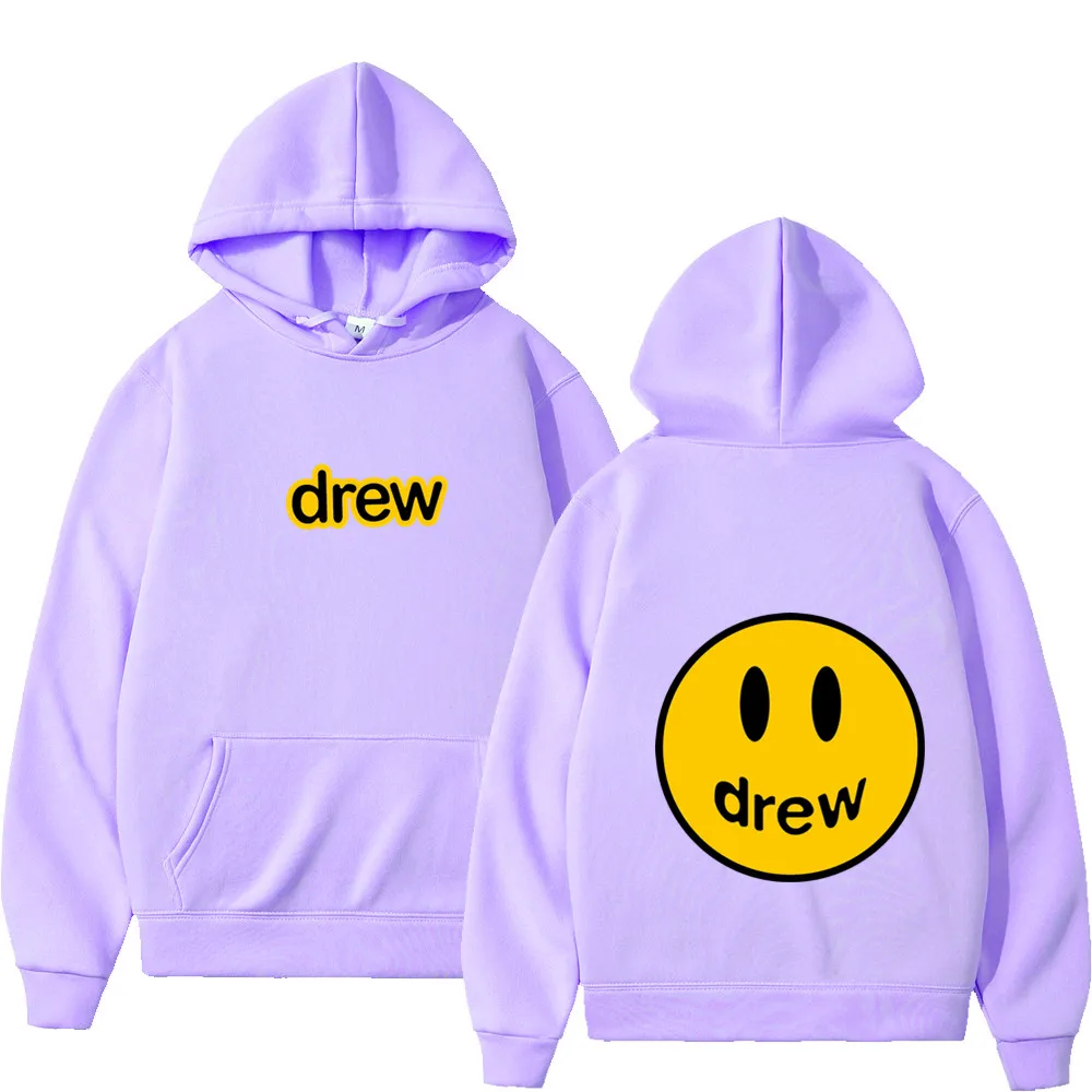 drew house fashion justin bieber men hoodie unisex sweatshirt women hoody hip hop light blue mens hoodies clothes streetwear free global shipping