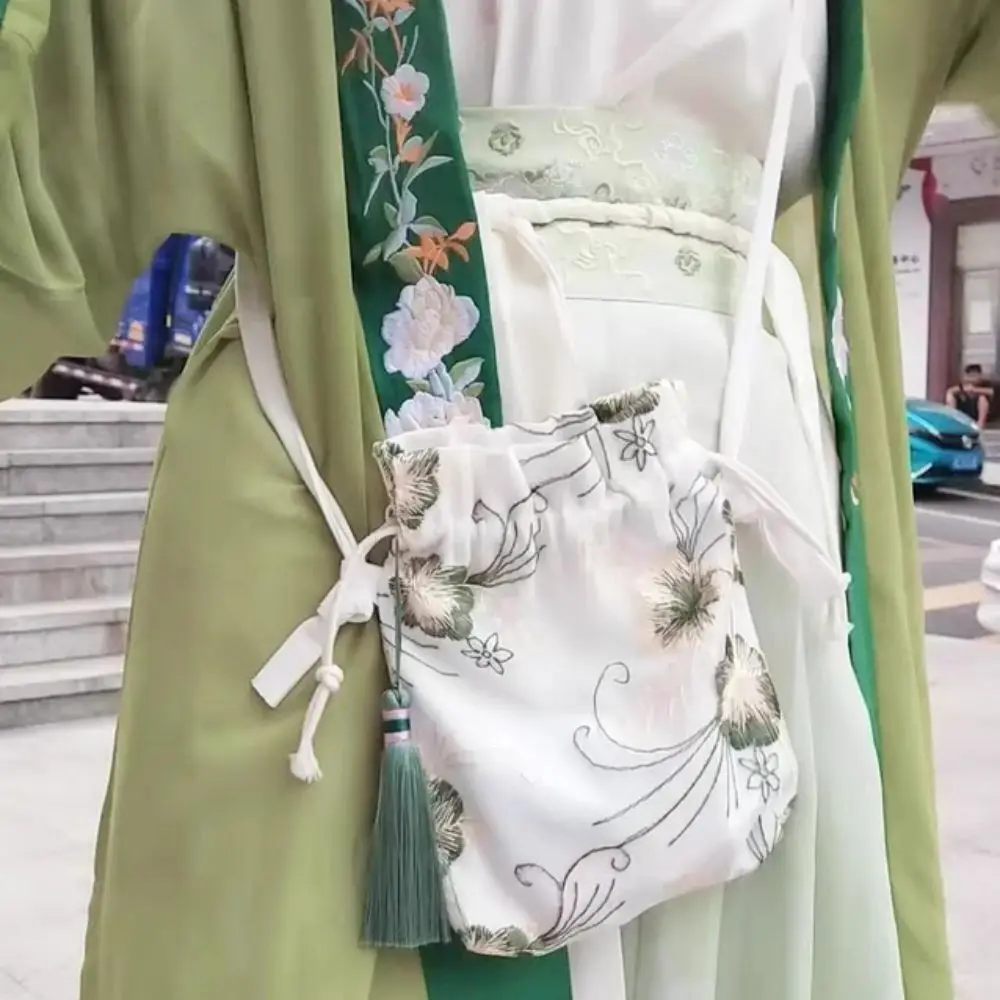 Холщовая Сумка Hanfu Высококачественная сумка для телефона с кисточками и цветами
