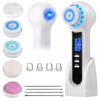 electric lcd facial cleansing brush blackhead remover vacuum waterproof face cleaner brush exfoliating acne extractor deep pore