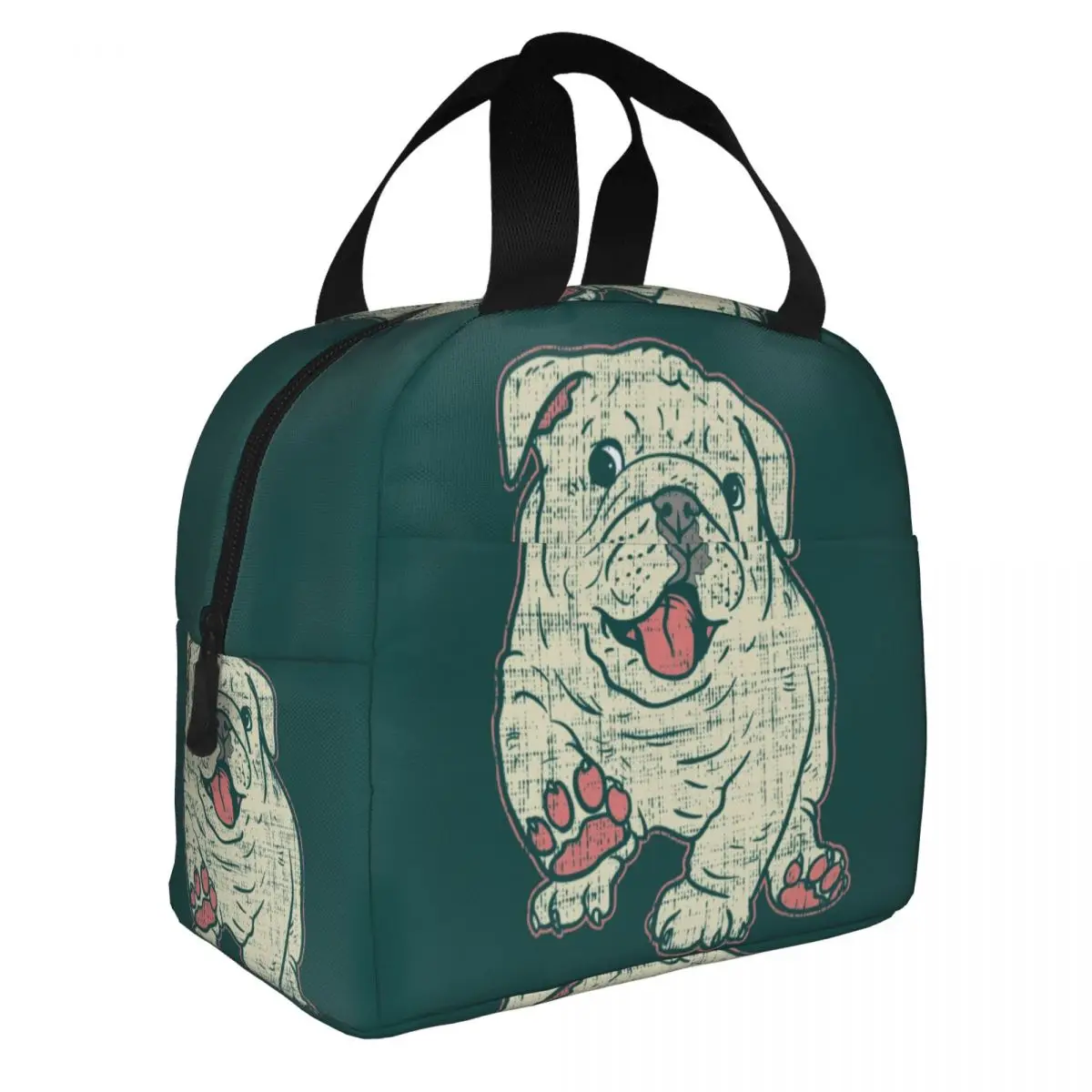 

Cute English Bulldog Insulated Lunch Bag for Women British Pet Dog Resuable Thermal Cooler Bento Box Camping Travel Food Bags