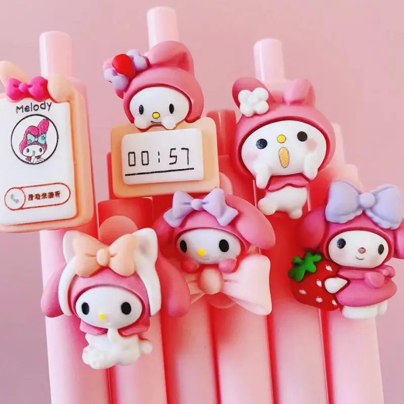 

Cartoon Sanrio Neutral Pen Hello Kitty My Melody Cute Ins Pink Black Pen Have Quality Neutral Pen Christmas Present Girl Gifts