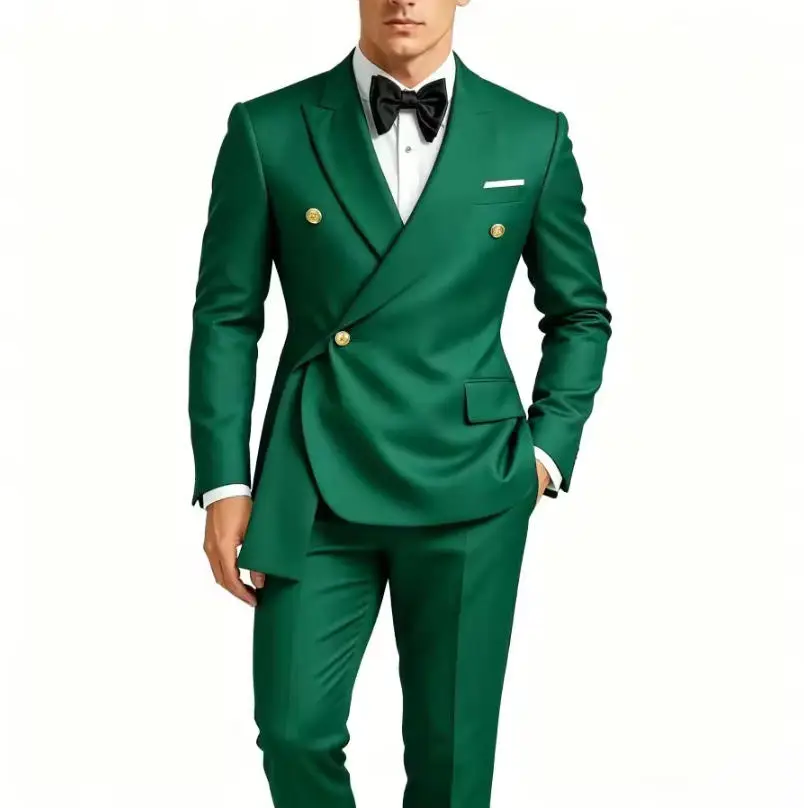 Фото Мужской костюм-двойка Slim Fit: двубортный пиджак и брюки для бизнеса, свадьбы, выпускного вечера, торжественных мероприятий №3