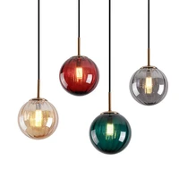 hanging modern led pendant light nordic lamps glass ball lighting fixtures home bedroom living room suspension luminaires shop