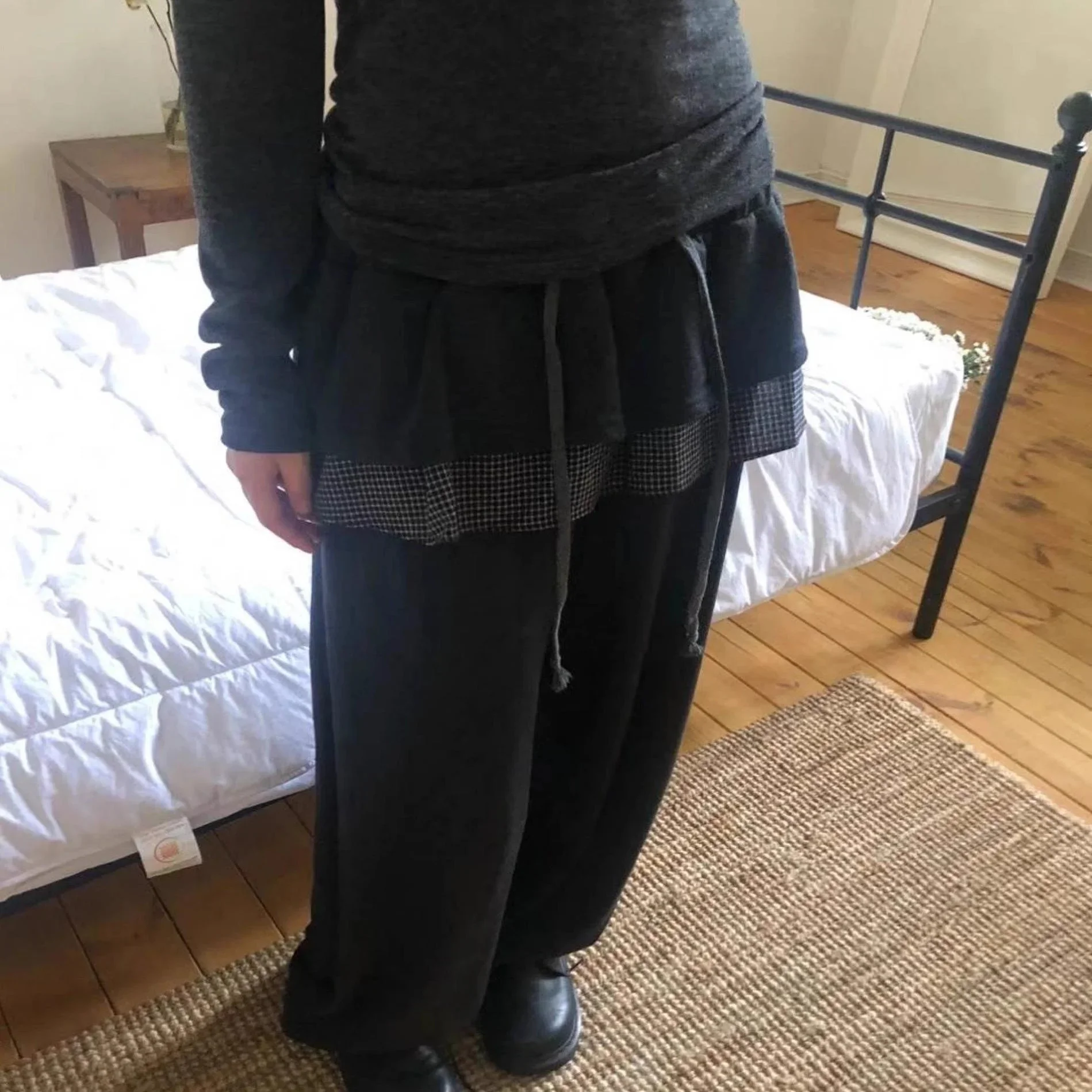 Женские клетчатые брюки из двух частей