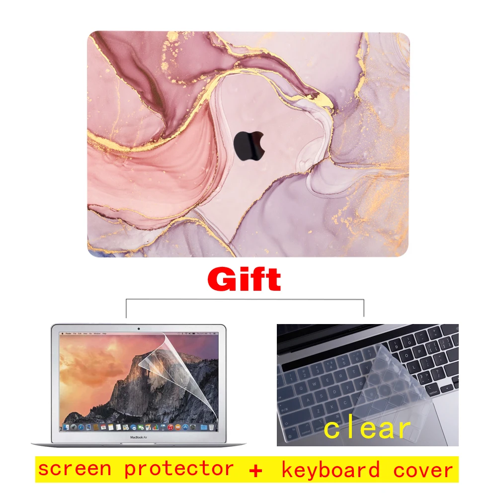 Мраморный чехол для ноутбука Apple Macbook Air 13 M1 A2337 A2338 M2 2022 A2681 Touch Bar ID Pro 14 15 16 дюймов