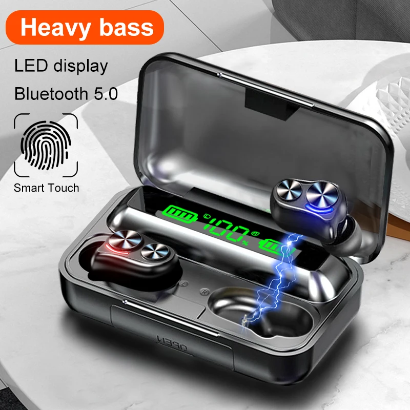 

5.0TWS Wireless Bluetooth headsets Bluetooth Stereo headsets Noise cancelling motion waterproof headsets support wholesale