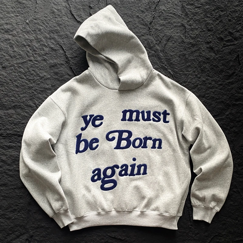 

Полотенце с вышивкой «Ye Must Be Born», голубые худи с логотипом Kanye West, мужская и женская одежда, флисовые толстовки CPFM, пуловеры