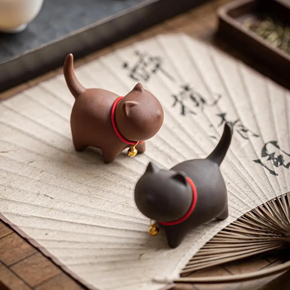 Изысканные детали Чайный питомец ручной работы Фиолетовый песок Котенок для