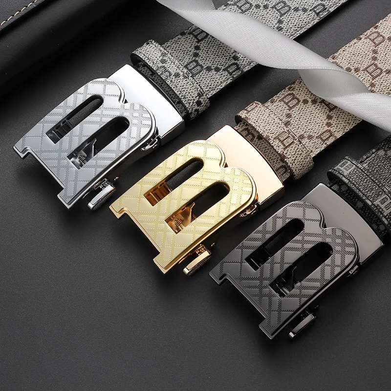 Новый мужской ремень с автоматической пряжкой Модный деловой Повседневный