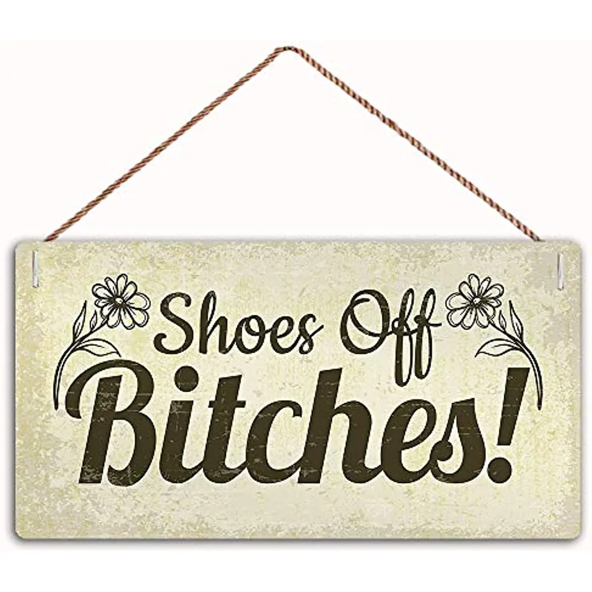 

Bitch Shoes Off Sign Home Decor Wood Sign Plaque 15cm X 30cm Hanging Wall Art, Decorative Funny Sign,Garden Sign
