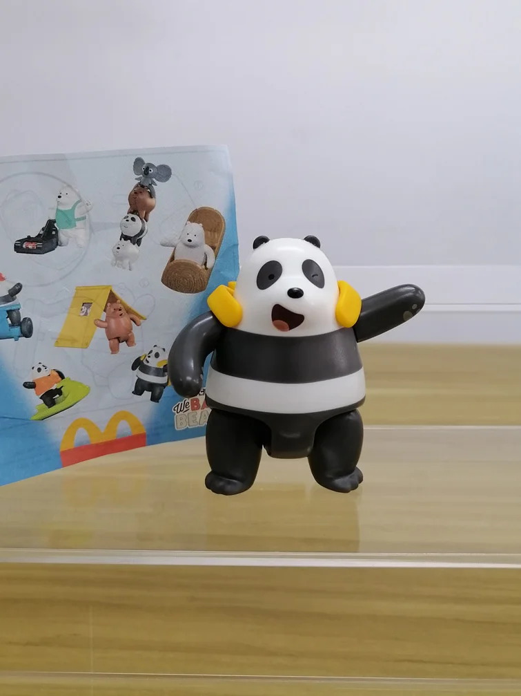 

Mcdonaldss Cartoon Figures WeBareBears Go To School Bear Doll Detachable Schoolbag Hands Movable Toys Children Bithday Gifts