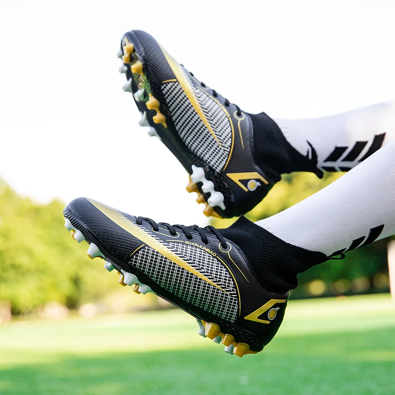 FG/HG/TF Men's football boots High ankle youth football shoes spikes professional training shoes Futsal football shoes