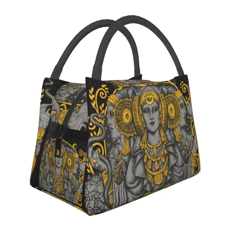 

Изолированная сумка-тоут для ланча для женщин, теплоизолированная сумочка из Иберийского хэча с изображением богини ведьмы, для работы и пу...