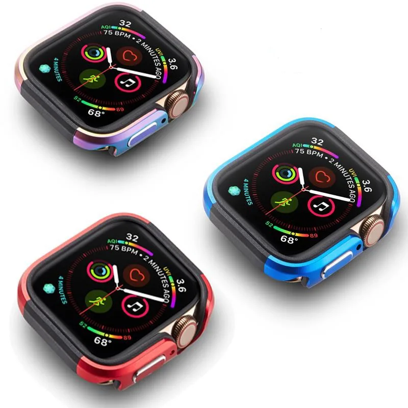 

Aluminum Alloy Case for Apple Watch 7 4 5 6 SE 45mm 41mm 44mm 40mm Metal Anti-fall protective shell for Series 3 42mm 38mm Cover