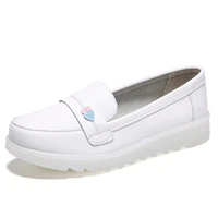 womens shoes flats genuine leather loafers fashion white shoes non slip slip on casual walking driving working footwear