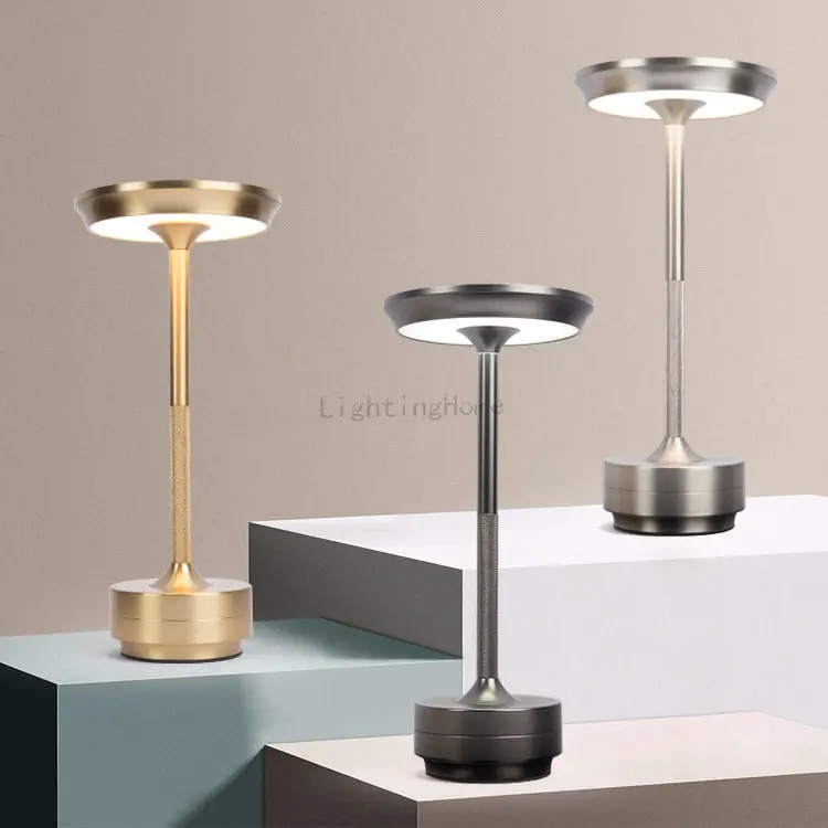 

Metal LED Touch Table Lamp Portable Cordless Bedside Light Claeted Rechargeable Nordic Led Lamp Coffee Table Decoration