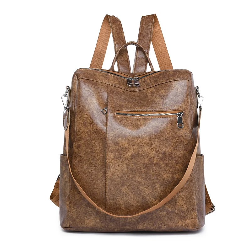 Винтажные женские дорожные ранцы из искусственной кожи вместительные школьные