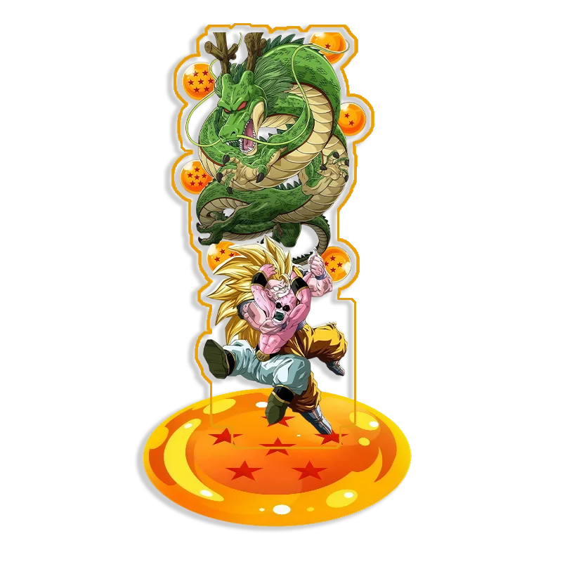 Фото Настольная акриловая фигурка 15 см: Сон Гоку, Бульма, Пуар, Чи-Чи из Dragon Ball. Сделано своими руками. Аниме-декор для рабочего стола. Подарок для фанатов. №2